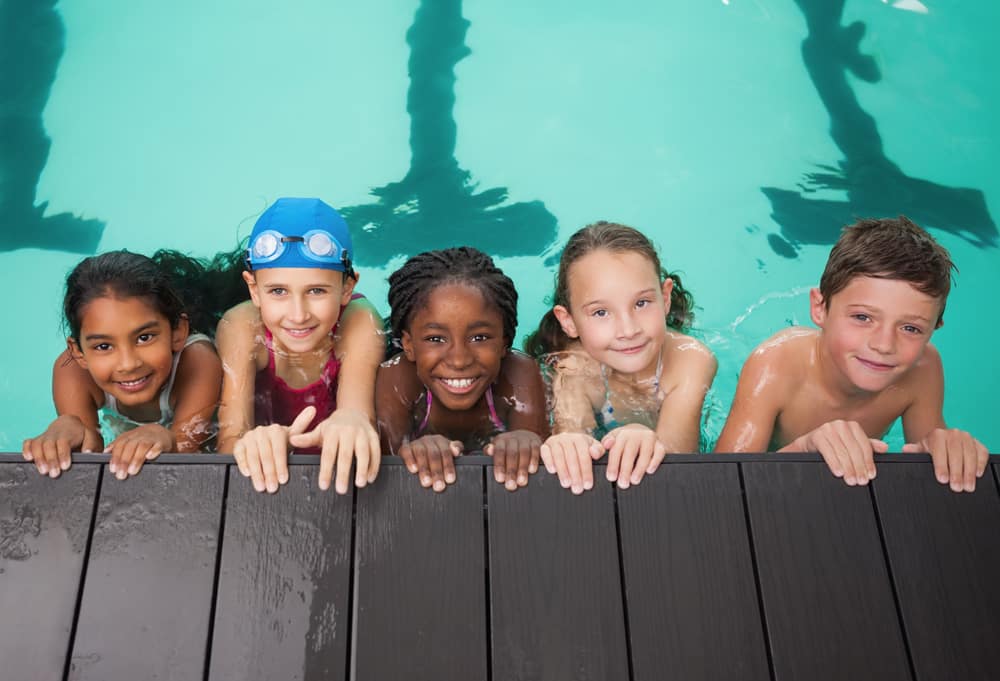 Kids playing in pool