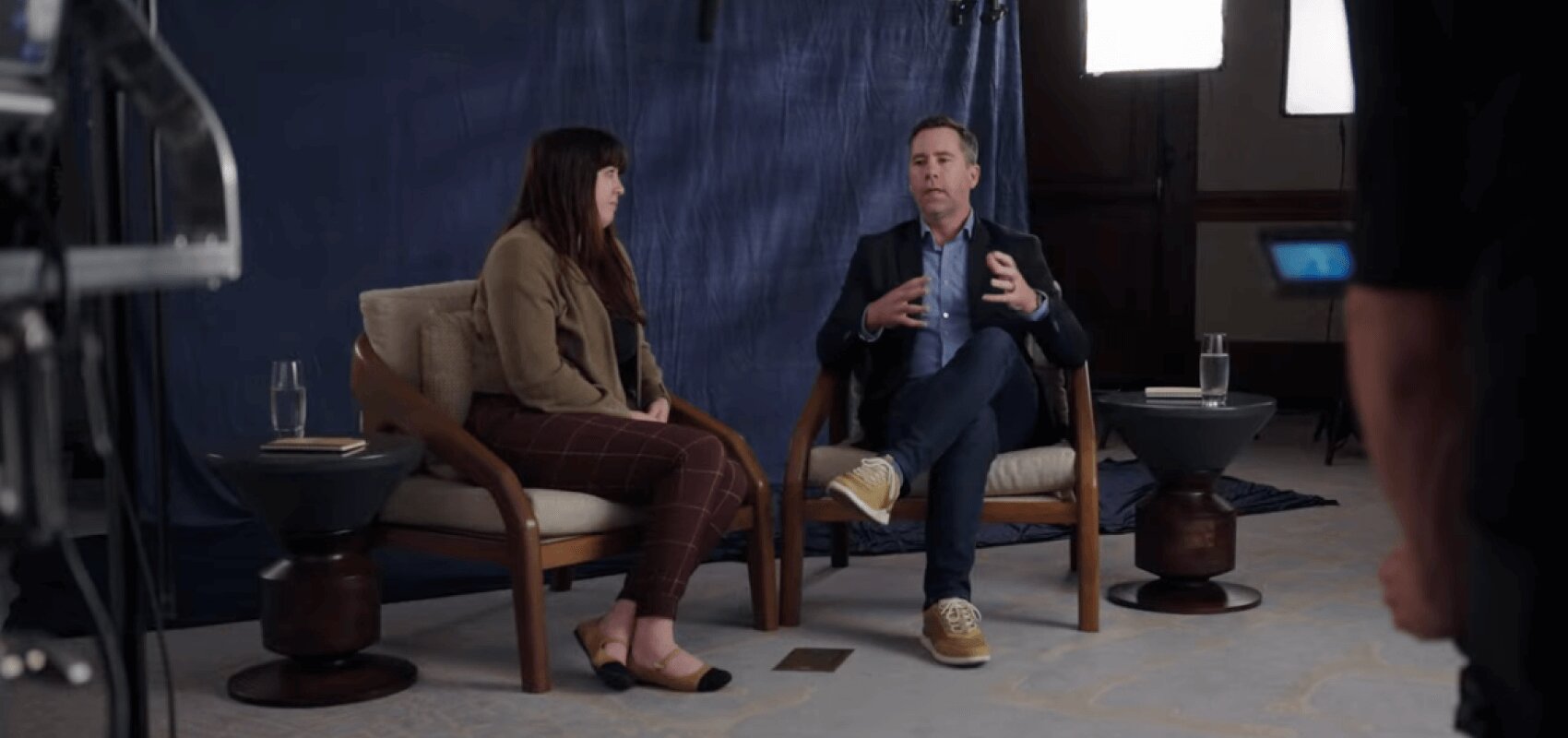 Clinicians talking on video set